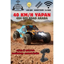 Trendzone Uzaktan Kumandalı LED Işıklı Yüksek Hızlı Amortisörlü 4x4 40 Km/h Yapan Rc Araba 32CM