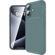 Iphone 16 Plus Kılıf Auto Focus Karbon Kapak - Koyu Yeşil