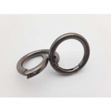 Orhan Çanta Siyah Renginde Açılır Yaylı Metal Çanta Zincir Halkası (Çap 3,3 Cm) (1 Pakette 2 Adet)