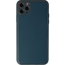 Freedom Storee Iphone 11 Pro Max Kılıf Coco Deri Silikon Kapak - Mavi