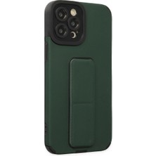 Iphone 12 Pro Max Kılıf Mega Standlı Silikon - Yeşil