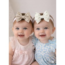 Glory Baby Pamuk Kız Bebek Fiyonk Bandana 2'li Set