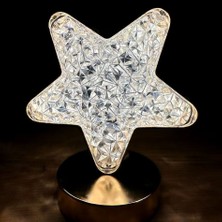 Parti Sürprizi Kristal Yıldız LED Lamba Dekor Süs 1 Adet