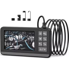 Ekranlı Çift Kameralı Endoskop Kamera 10 mt Sert Kablo 1920x1080 Çözünürlük 4.3 İnç LCD