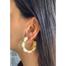 Nunu Takı Krem Kemik Küpe