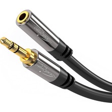 Gfc Life Store 1m - Kulaklık Uzatma Kablosu, 3,5mm Jak Uzatması (Aux Ses Kablosu, Jak Fişi/jak Soketi, Neredeyse Hasar Verilemeyen Metal Gövde, Kulaklıklar Için Idealdir, Siyah)