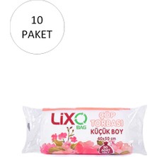 Lixo Küçük Boy Çöp Torbası 40 x 50 cm 30 Lu Rulo x 10 Paket = 300 Adet (Şeffaf)