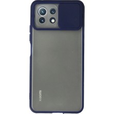 Xiaomi Mi 11 Lite Kılıf Palm Buzlu Kamera Sürgülü Silikon - Lacivert