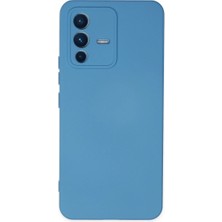 Vivo V23 5g Kılıf Nano Içi Kadife Silikon - Mavi