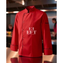 EFT Kırmızı Aşçı Ceketi Siyah Biyeli