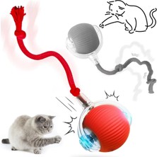 Lalin Pet Hareketli Şarjlı Akıllı Kedi Oyuncağı, USB Şarjlı, LED Işıklı, 3 Modlu, Otomatik Yuvarlanan Interaktif Top