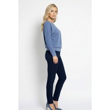 Abay Butik Kadın Kayık Yaka Yarasa Kol Düşük Omuz Yumuşak Modal Kumaş Bluz