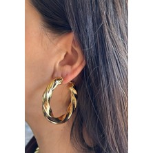 Nunu Takı Altın Burgu Halka Küpe