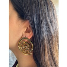 Nunu Takı Gold Sarmal Küpe