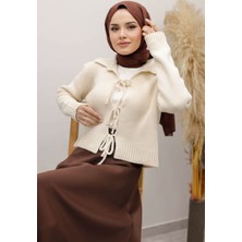 EAS Giyim Bağcıklı Yakalı Triko Hırka