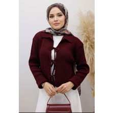 EAS Giyim Bağcıklı Yakalı Triko Hırka