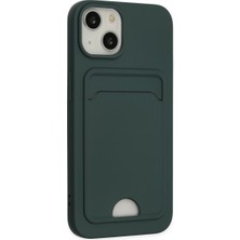 Iphone 14 Plus Kılıf Kelvin Kartvizitli Silikon - Koyu Yeşil