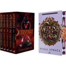 İndigo Kitap Ateşpare 5 Kitaplık Kutulu Set - Ciltli ve Medusa'nın Ölü Kumları 3 Ciltli Yan Boyalı