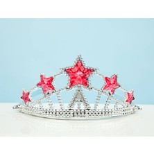 Vanch Kırmızı Yıldız Taşlı Plastik Kraliçe Prenses Elsa Tacı Çocuk Boy (5264)