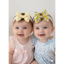 Glory Baby Pamuk Kız Bebek Fiyonk Bandana 2'li Set