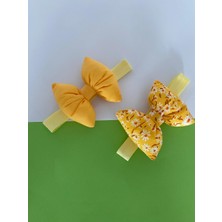 Glory Baby Pamuk Kız Bebek Fiyonk Bandana 2'li Set