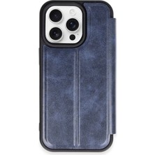 Iphone 15 Pro Max Kılıf Flip Cover - Lacivert