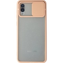 Samsung Galaxy A02 Kılıf Palm Buzlu Kamera Sürgülü Silikon - Pembe