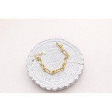 Zayora Aksesuar Gold Renk Kalın Zincir Bileklik – Modern & Şık Tasarım