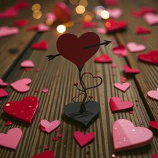 3D Tasarım Kalpli Dekoratif Tasarım Obje