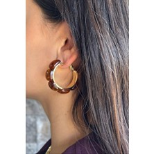 Nunu Takı Kahverengi Kemik Küpe