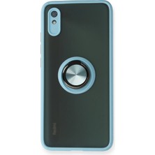 Xiaomi Redmi 9A Kılıf Montreal Yüzüklü Silikon Kapak - Buz Mavi