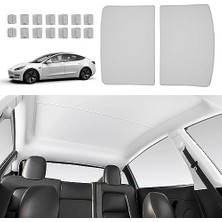 Otohousse Tesla Model Y 2020–2023 Tavan Penceresi Güneşlik Katlanabilir Uv Isı Yalıtımlı Çantalı Dış Gri Iç Siyah