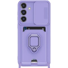Freedom Storee Samsung Galaxy S25 Plus Kılıf Zuma Kartvizitli Yüzüklü Silikon - Lila