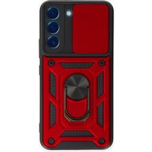 Freedom Storee Samsung Galaxy S24 Kılıf Pars Lens Yüzüklü Silikon - Kırmızı