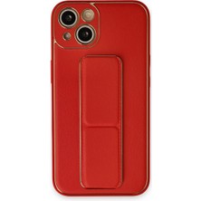 Iphone 14 Kılıf Coco Deri Standlı Kapak - Kırmızı