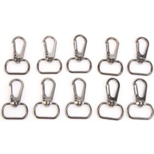 Orhan Çanta 10 Adet 2cm Siyah Telli Döner Anahtarlık, Makrome Anahtarlık, Çanta Kanca