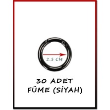 Orhan Çanta 30 Adet 2.5 cm Yaylı Halka Antrasit Siyah