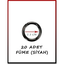 Orhan Çanta 20 Adet 2.5 cm Yaylı Halka Antrasit Siyah