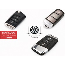 Stilix Garage Volkswagen Anahtar Logo Sticker 14 mm Damla – Yeni Logo (Ince Tasarım) Siyah