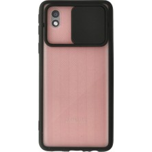 Samsung Galaxy A01 Core Kılıf Palm Buzlu Kamera Sürgülü Silikon - Siyah