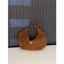 Jaseco Süet Dokulu Kuş Figürlü Minimalist Hobo Çanta