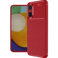 Oppo A38 Kılıf Auto Focus Karbon Kapak - Kırmızı