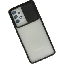 Samsung Galaxy A72 Kılıf Palm Buzlu Kamera Sürgülü Silikon - Siyah