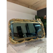 ZaTen Pazar 6 Adet Baton Gold Gül Şerit Metal Kahve Sunum Tepsisi