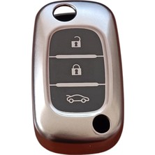 Otohousse Renault Fuluence Anahtar Uyumlu Silikon Oto Anahtar Kumanda Kabı Kılıf Füme