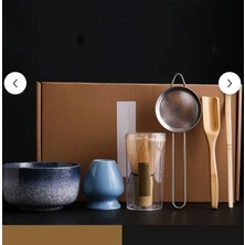 Yumi 6 Parça Japon Tarzı Matcha Çırpma Hazırlık Seti Mavi