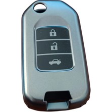 Otohousse Honda Fc5/h-Rv/c-Rv Anahtar Uyumlu Silikon Oto Anahtar Kumanda Kabı Kılıf Füme