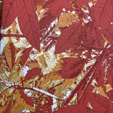 AYZUN Kırmızı Turuncu Yaprak Desenli Duvar Kağıdı 113012