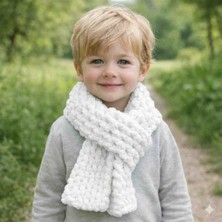 A&D Handmade El Örgüsü Puffy Peluş Bebek/çocuk Atkı