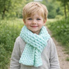 A&D Handmade El Örgüsü Puffy Peluş Bebek/çocuk Atkı
